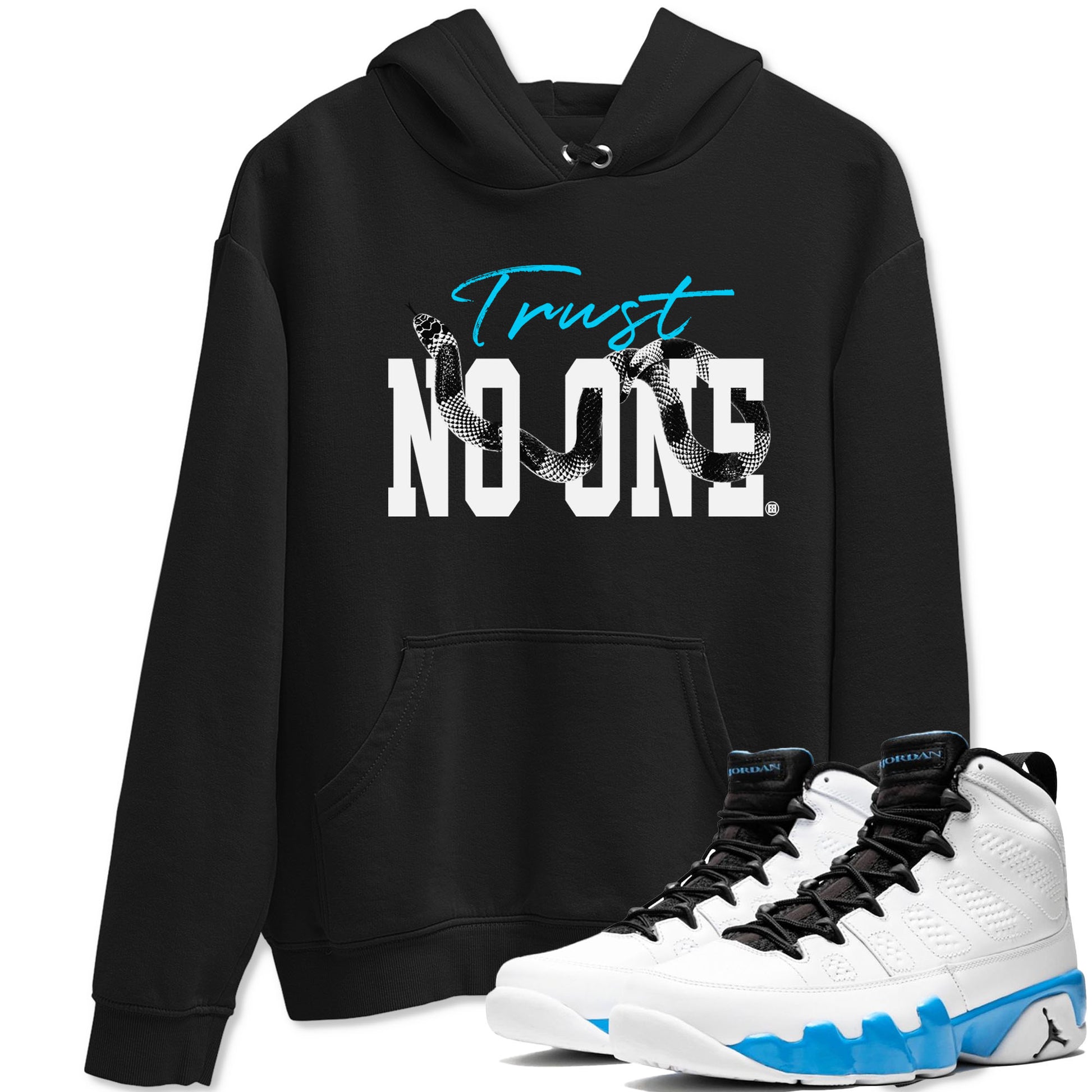 9s Powder Blue shirt to match jordans Trust No One sneaker tees Air Jordan 9 Powder Blue SNRT Sneaker Release Tees unisex cotton Black 1 crew neck shirt