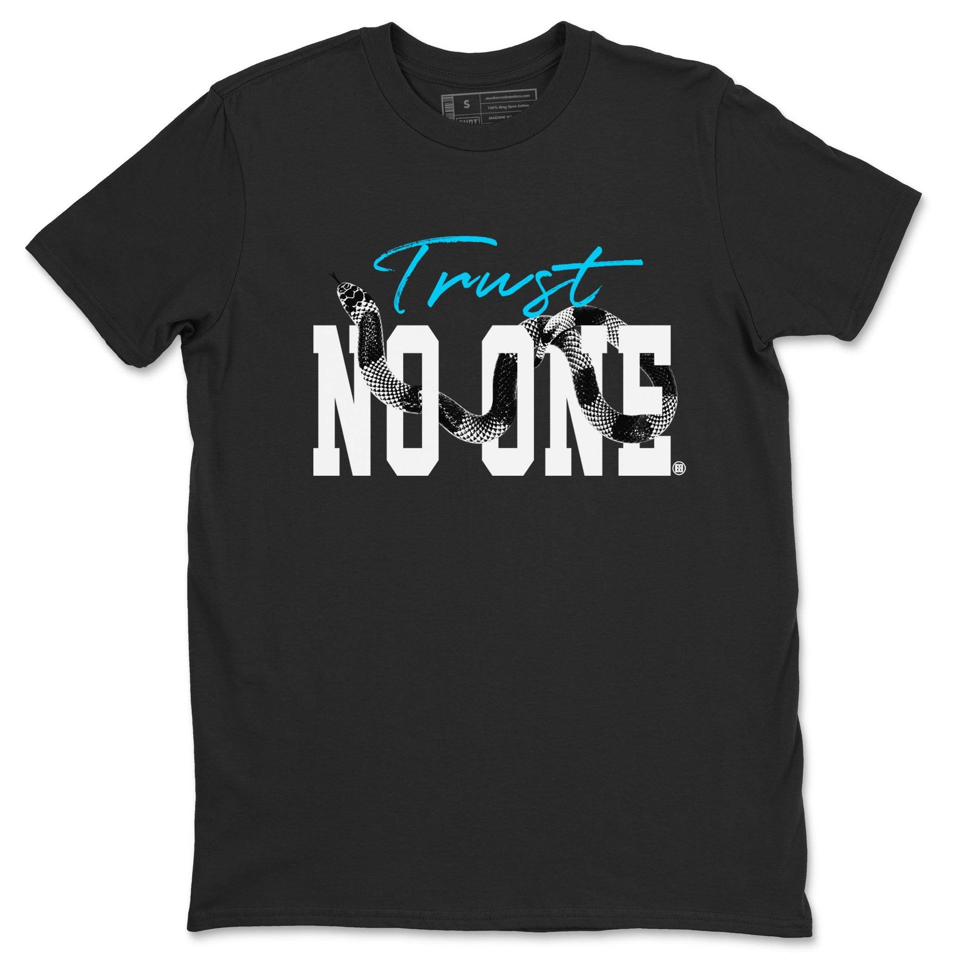 9s Powder Blue shirt to match jordans Trust No One sneaker tees Air Jordan 9 Powder Blue SNRT Sneaker Release Tees unisex cotton Black 2 crew neck shirt