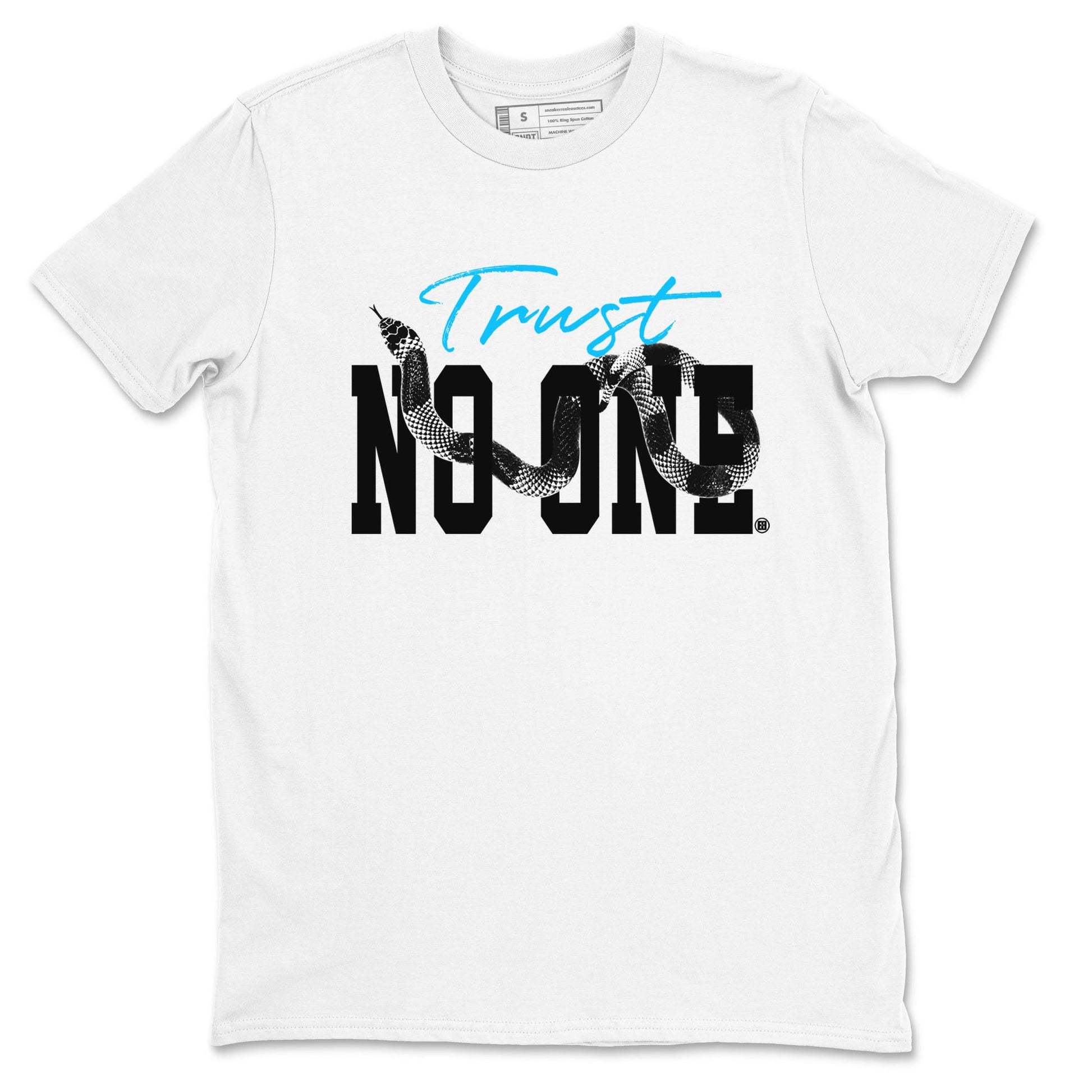 9s Powder Blue shirt to match jordans Trust No One sneaker tees Air Jordan 9 Powder Blue SNRT Sneaker Release Tees unisex cotton White 2 crew neck shirt