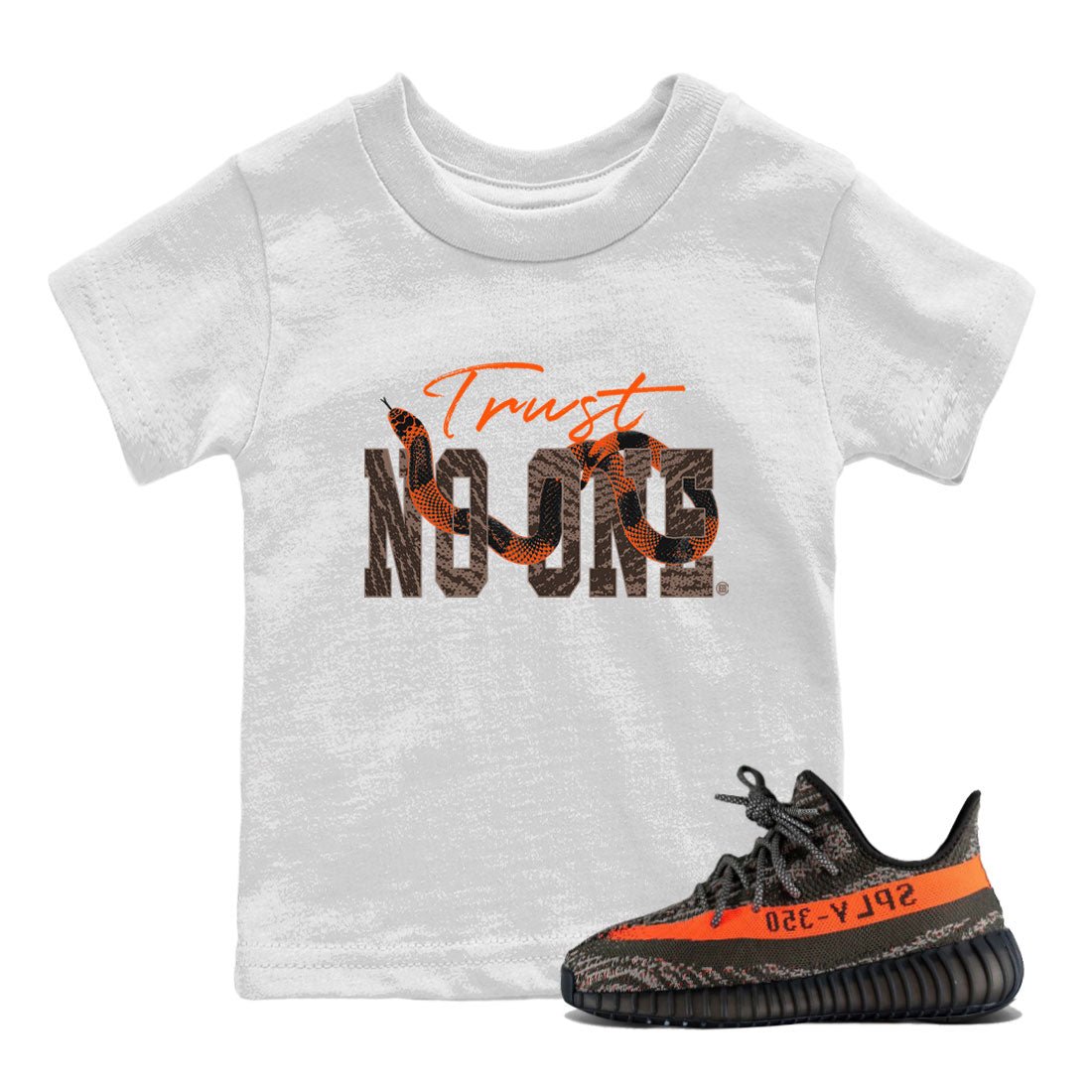 Yeezy Boost 350 Carbon Beluga shirt to match jordans Trust No One sneaker tees Yeezy 350 Carbon Beluga SNRT Sneaker Release Tees Crew Neck T-ShirtBaby Toddler White 1 T-Shirt