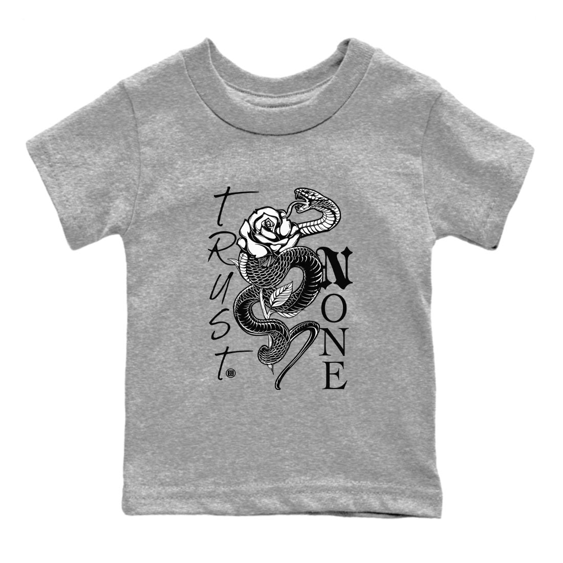 1s Black White shirt to match jordans Trust None sneaker tees Air Jordan 1 Black White SNRT sneaker release tees baby toddler Heather Grey 2 cotton Shirt