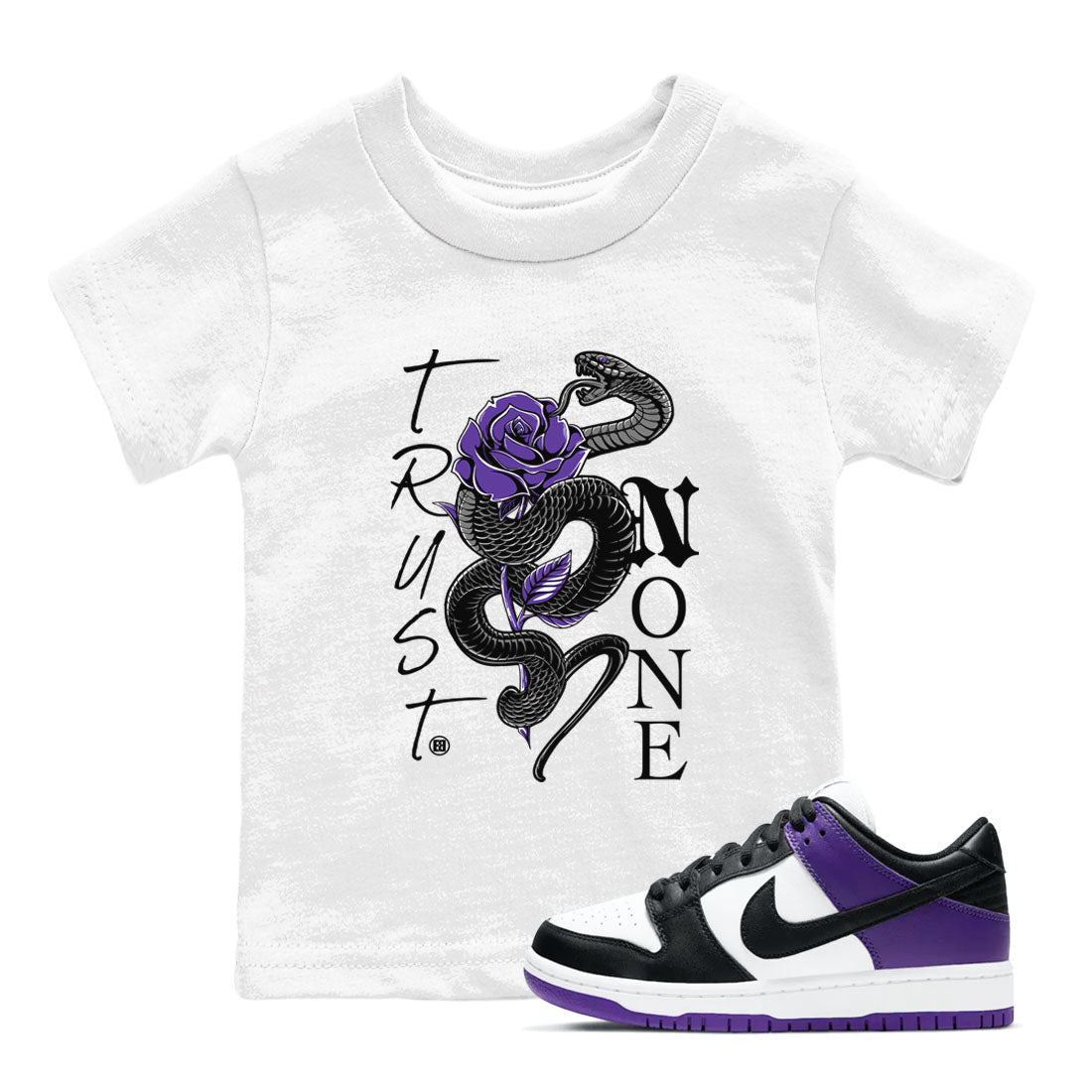 Nike SB Dunk Low Court Purple Shirt To Match Jordans Trust None Streetwear Fashion Dunk Low Court Purple SNRT sneaker release tees baby toddler White 1 cotton Shirt