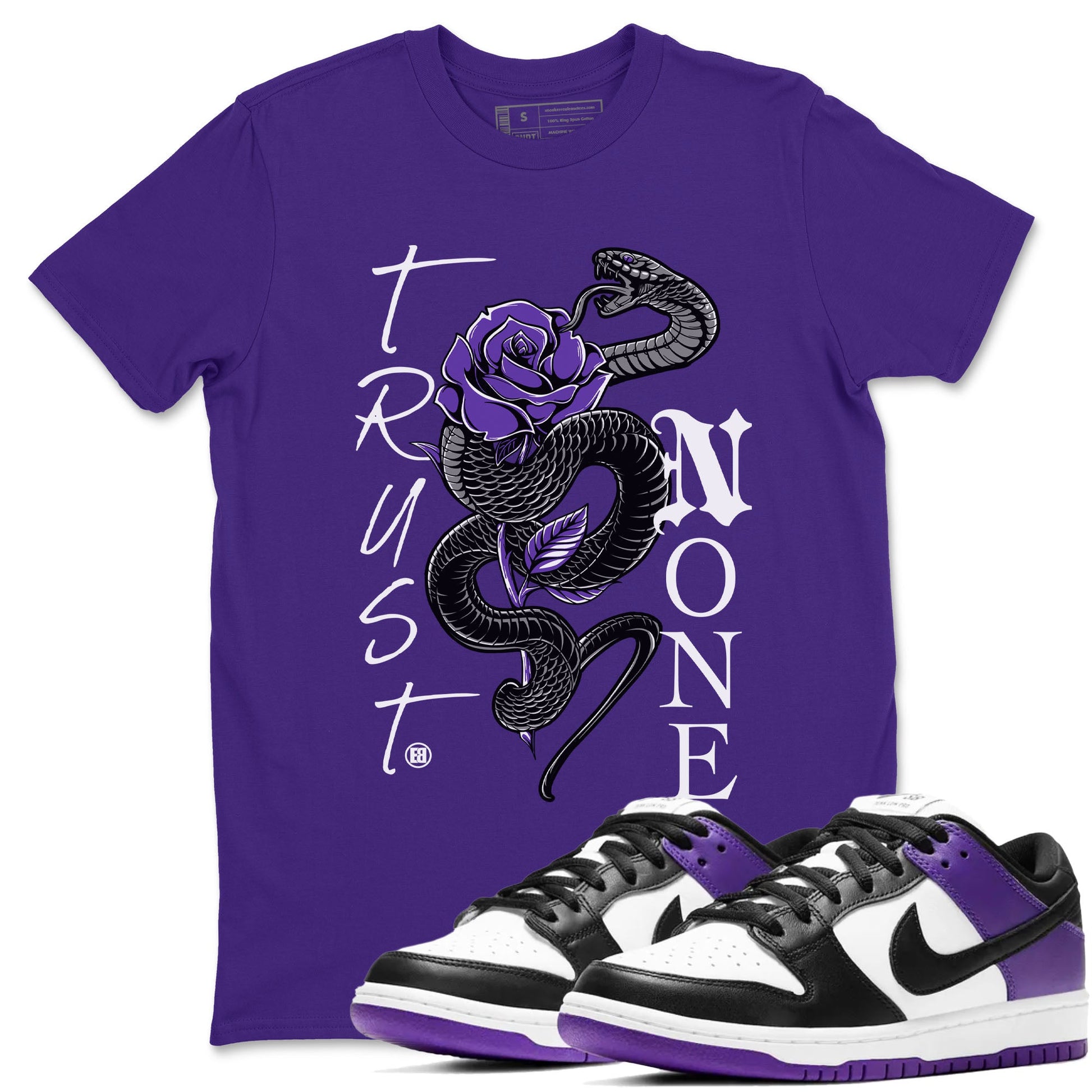 Nike SB Dunk Low Court Purple Shirt To Match Jordans Trust None Streetwear Fashion Dunk Low Court Purple SNRT Sneaker Release Tees unisex cotton Purple 1 crew neck shirt