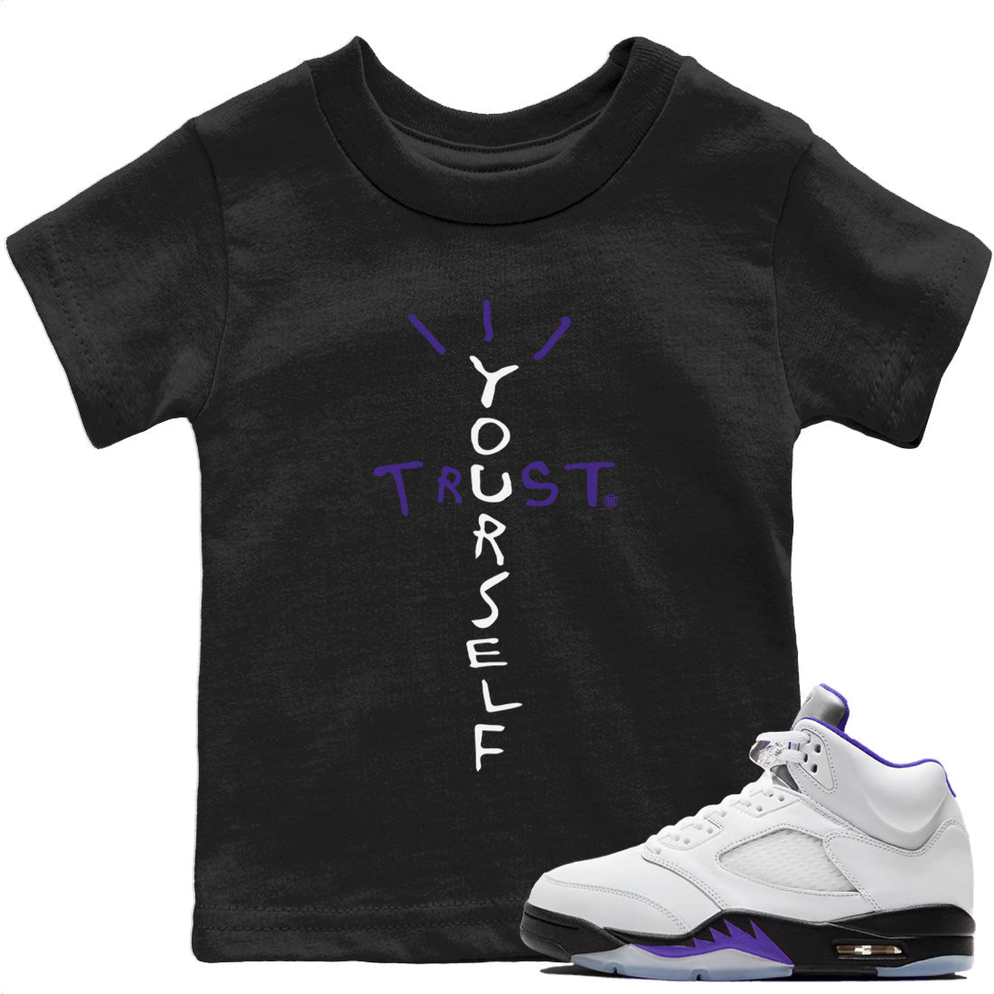 Jordan 5 Concord Sneaker Match Tees Trust Yourself Sneaker Tees Jordan 5 Concord Sneaker Release Tees Kids Shirts