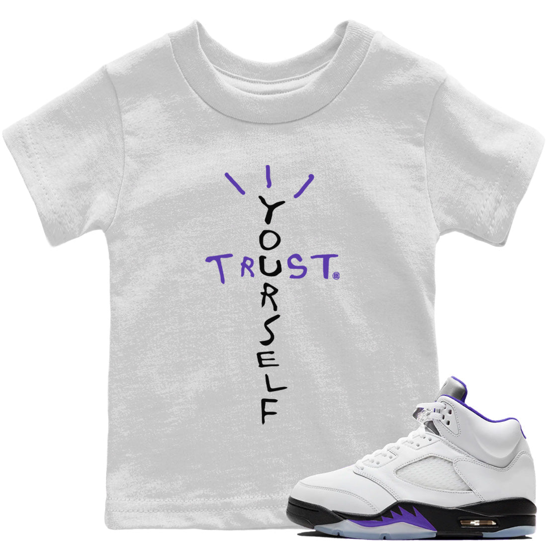 Jordan 5 Concord Sneaker Match Tees Trust Yourself Sneaker Tees Jordan 5 Concord Sneaker Release Tees Kids Shirts