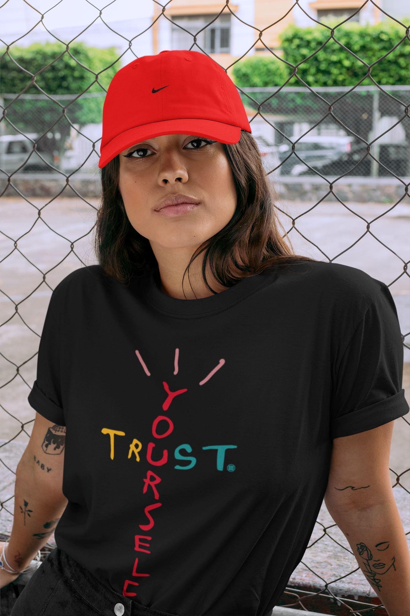 Yeezy 700 Hi-Res Red Sneaker Match Tees Trust Yourself Sneaker Tees Yeezy 700 Hi-Res Red Sneaker Release Tees Unisex Shirts