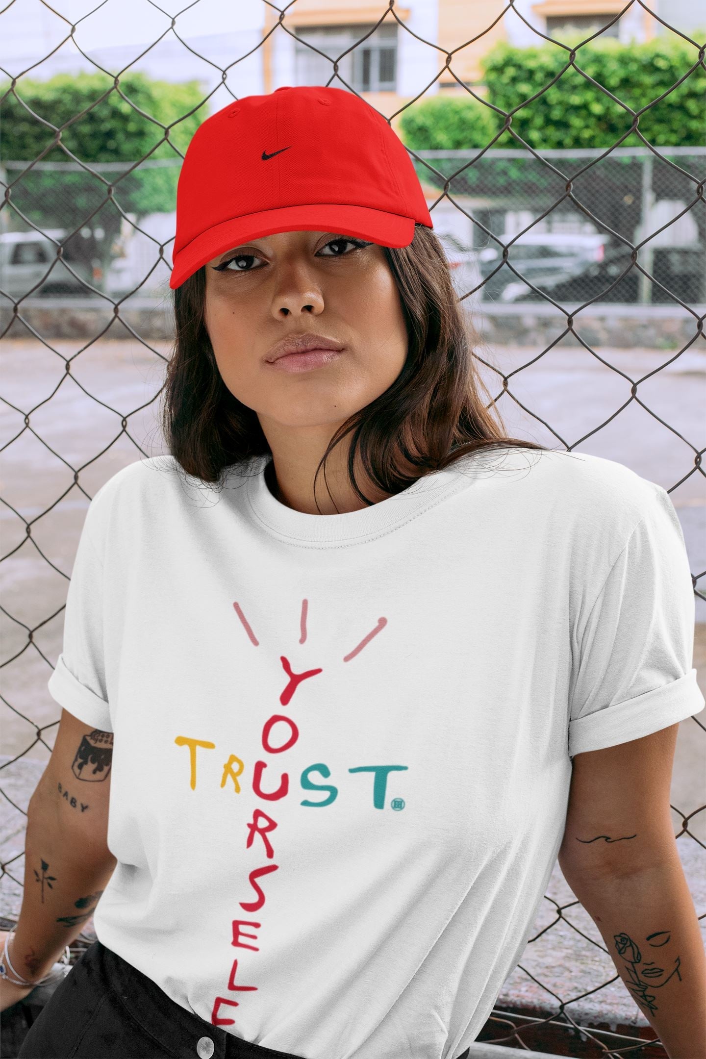 Yeezy 700 Hi-Res Red Sneaker Match Tees Trust Yourself Sneaker Tees Yeezy 700 Hi-Res Red Sneaker Release Tees Unisex Shirts