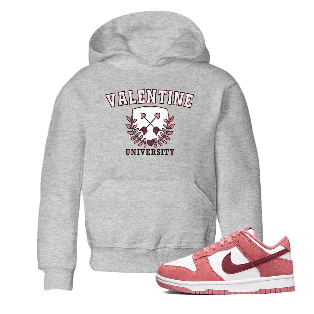 Dunk Valentine's Day shirt to match jordans University sneaker tees Dunks Valentine's Day SNRT sneaker release tees baby toddler Heather Grey 1 cotton Shirt
