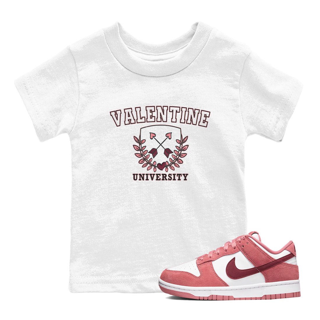 Dunk Valentine's Day shirt to match jordans University sneaker tees Dunks Valentine's Day SNRT sneaker release tees baby toddler White 1 cotton Shirt