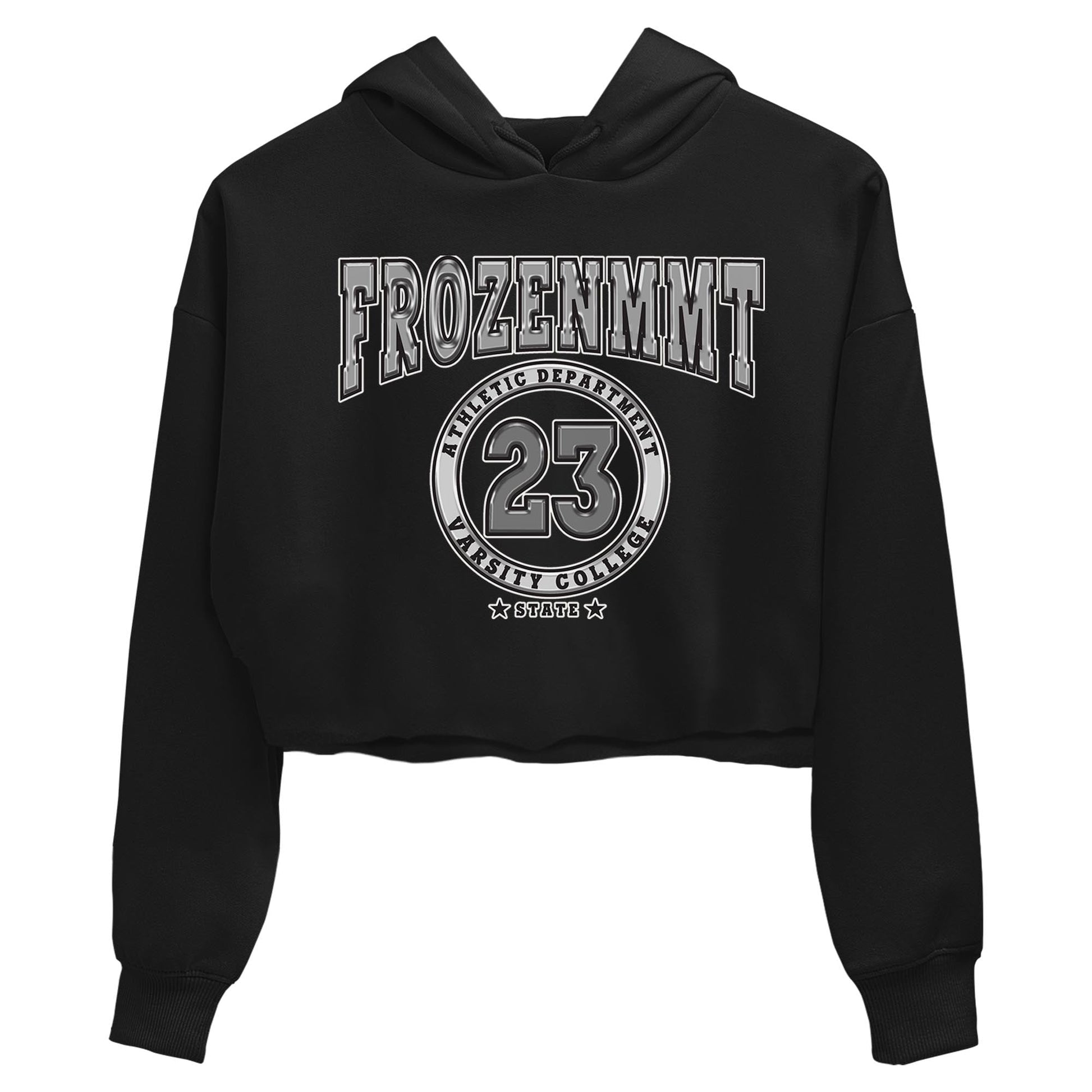 AJ4 Frozen Moments shirt to match jordans Varsity sneaker tees Crew Neck AJ4 Frozen Moments SNRT Sneaker Release Tees Black 2 Crop T-Shirt
