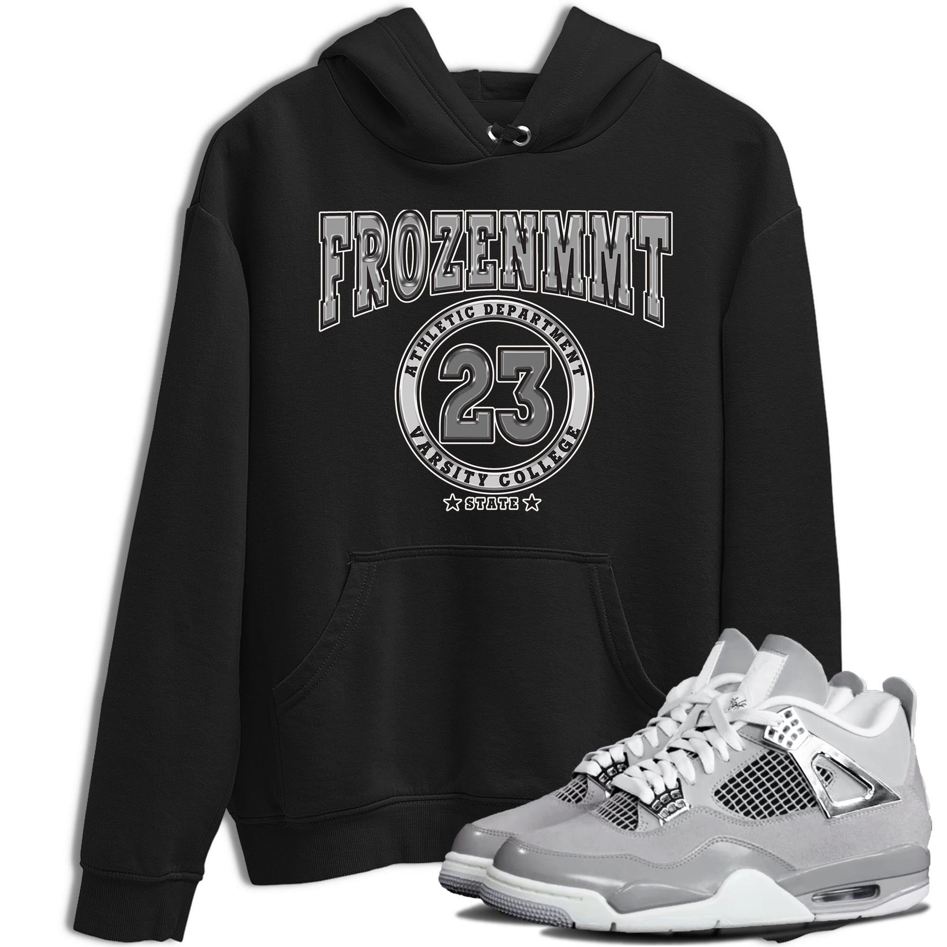 AJ4 Frozen Moments shirt to match jordans Varsity sneaker tees Crew Neck AJ4 Frozen Moments SNRT Sneaker Release Tees Unisex Casual Shirts Black 1 T-Shirt