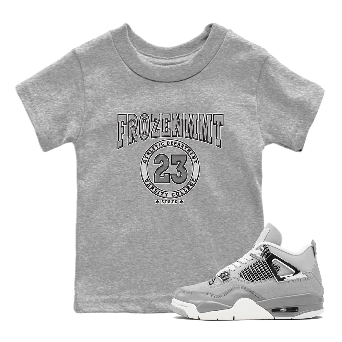 AJ4 Frozen Moments shirt to match jordans Varsity sneaker tees Crew Neck AJ4 Frozen Moments SNRT Sneaker Release Tees Baby Toddler Heather Grey 1 T-Shirt