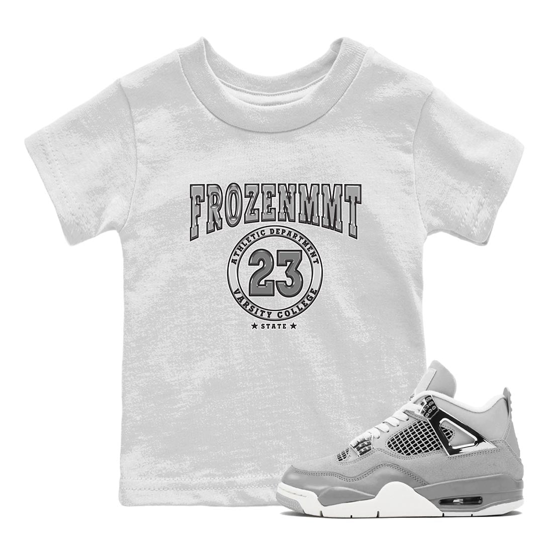AJ4 Frozen Moments shirt to match jordans Varsity sneaker tees Crew Neck AJ4 Frozen Moments SNRT Sneaker Release Tees Baby Toddler White 1 T-Shirt