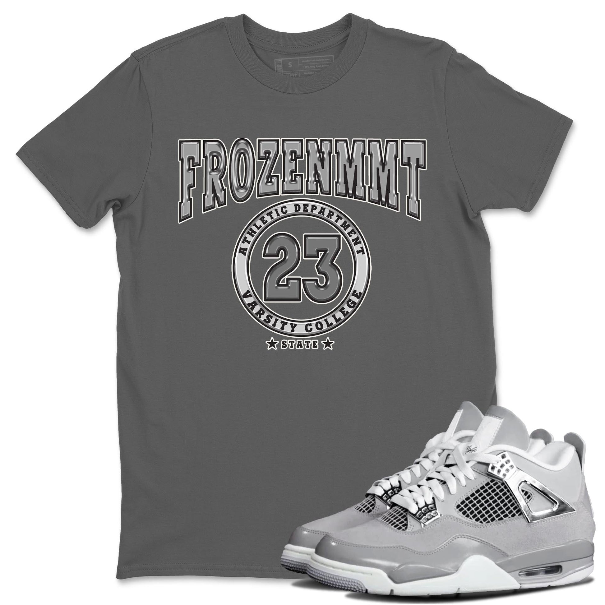 AJ4 Frozen Moments shirt to match jordans Varsity sneaker tees Crew Neck AJ4 Frozen Moments SNRT Sneaker Release Tees Unisex Casual Shirts Cool Grey 1 T-Shirt