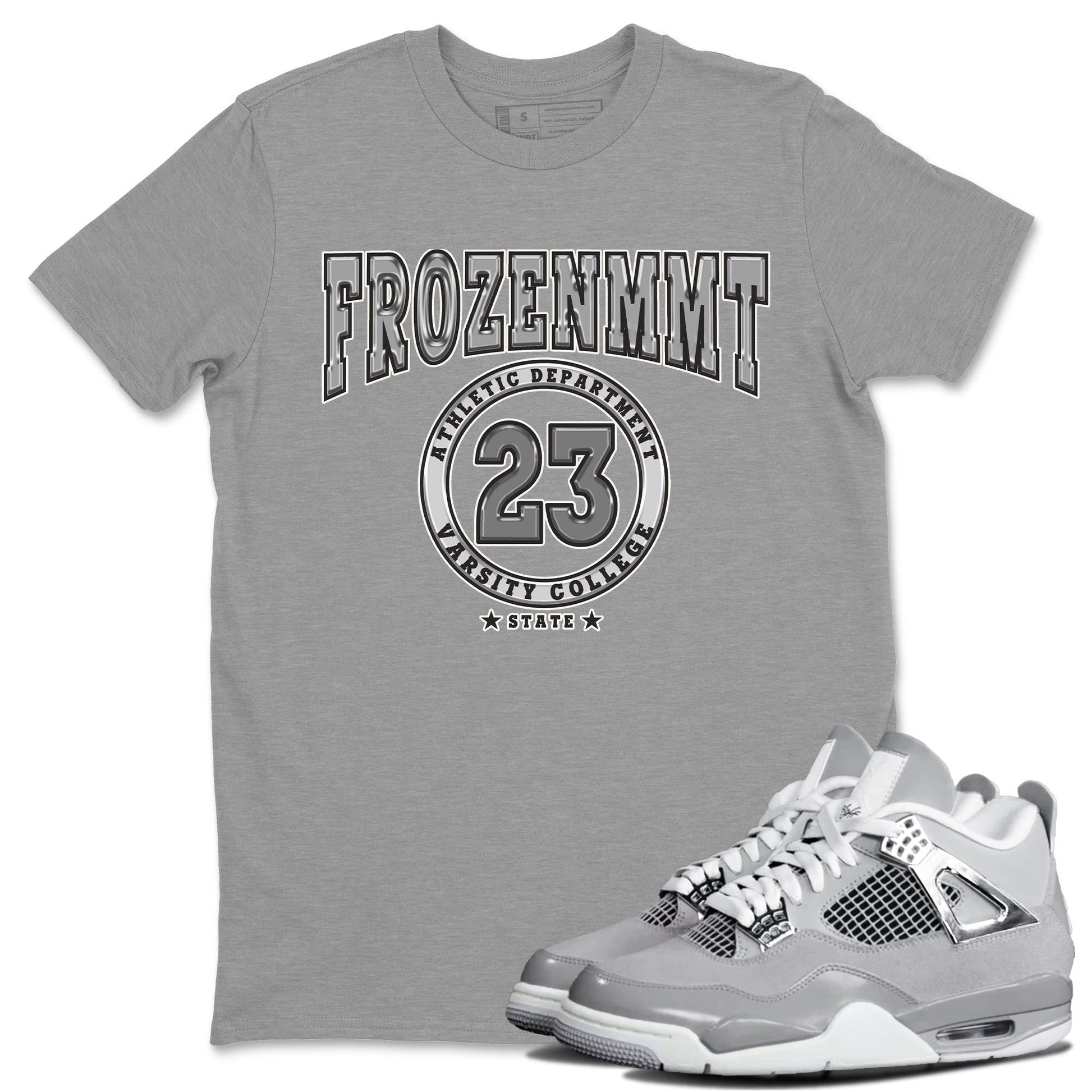 AJ4 Frozen Moments shirt to match jordans Varsity sneaker tees Crew Neck AJ4 Frozen Moments SNRT Sneaker Release Tees Unisex Casual Shirts Heather Grey 1 T-Shirt
