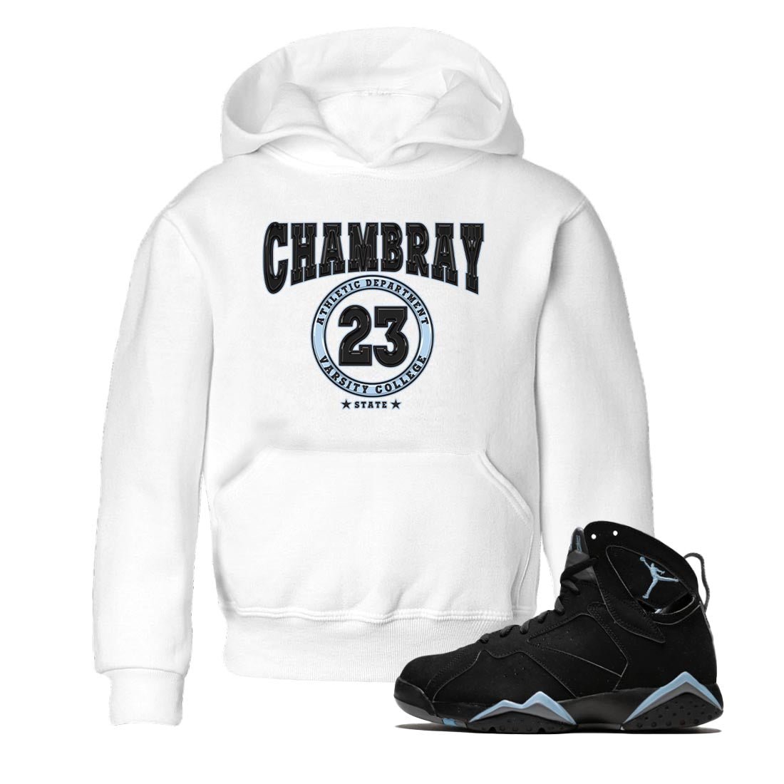 Air Jordan 7 Chambray shirt to match jordans Varsity sneaker tees AJ7 Chambray SNRT Sneaker Release Tees Baby Toddler White 1 T-Shirt