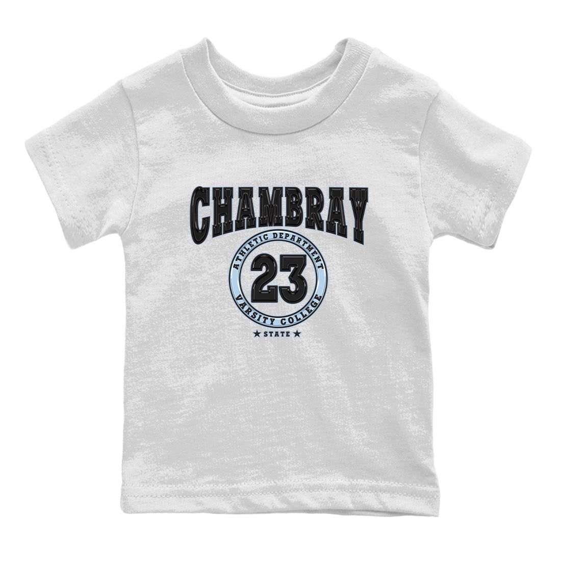 Air Jordan 7 Chambray shirt to match jordans Varsity sneaker tees AJ7 Chambray SNRT Sneaker Release Tees Baby Toddler White 2 T-Shirt