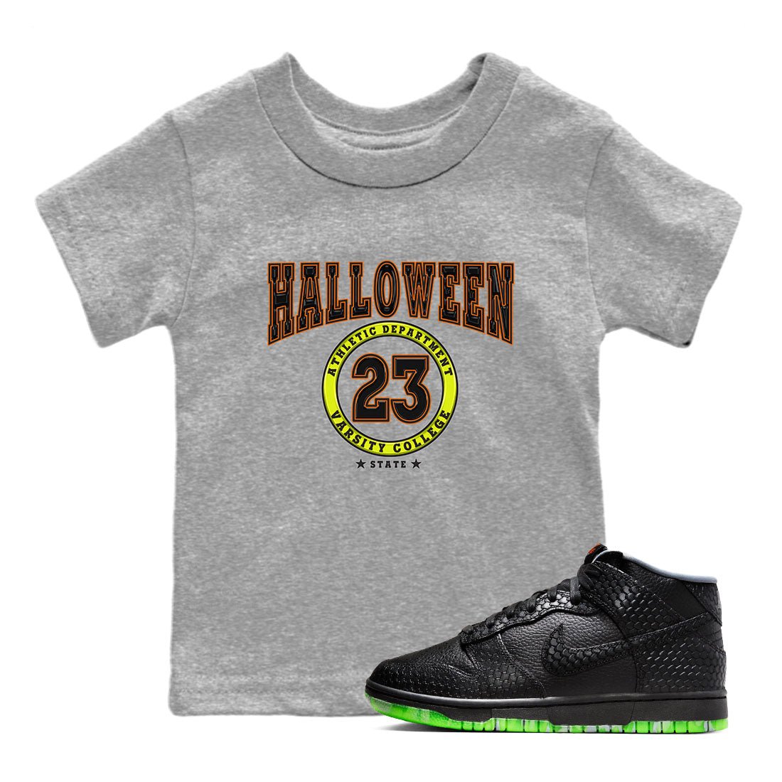 Nike Dunk Mid Premium shirt to match jordans Varsity sneaker tees Nike Dunk Mid Halloween SNRT Sneaker Tees Sneaker Matching Clothing Brand Baby Toddler Heather Grey 1 T-Shirt