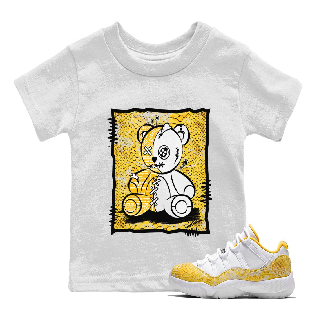 Jordan 11 Yellow Python Sneaker Match Tees Vintage Bear Sneaker Tees Jordan 11 Yellow Python Sneaker Release Tees Kids Shirts