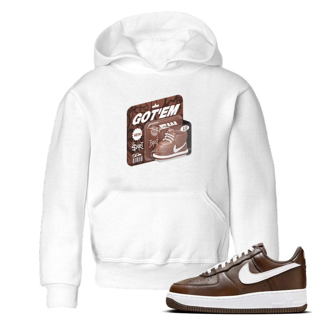 Air Force Low Chocolate shirt to match jordans Vintage Toy Packaging sneaker tees chocolate Nike Air Force Low Chocolate SNRT Sneaker Release Tees Baby Toddler White 1 T-Shirt