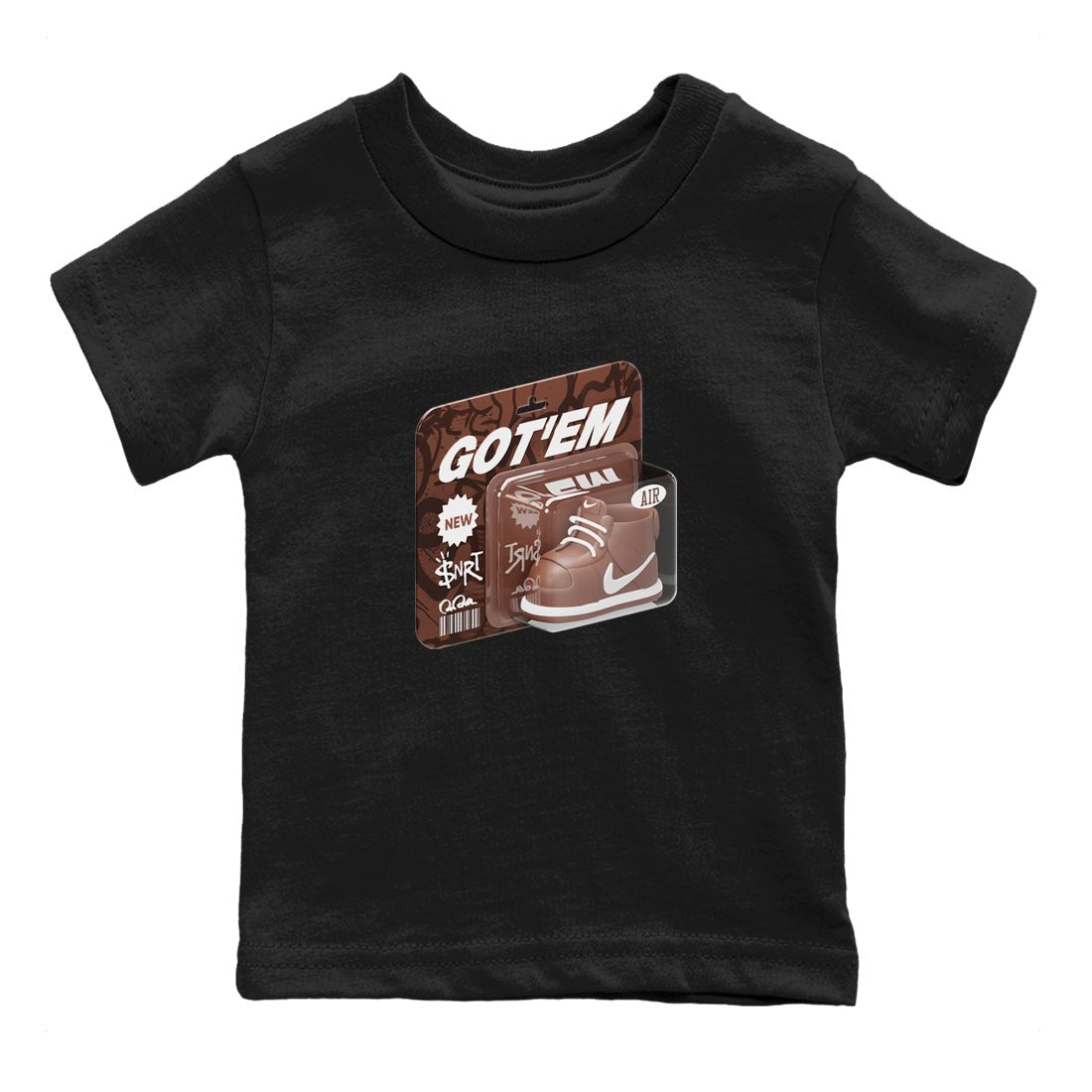 Air Force Low Chocolate shirt to match jordans Vintage Toy Packaging sneaker tees chocolate Nike Air Force Low Chocolate SNRT Sneaker Release Tees Baby Toddler Black 2 T-Shirt