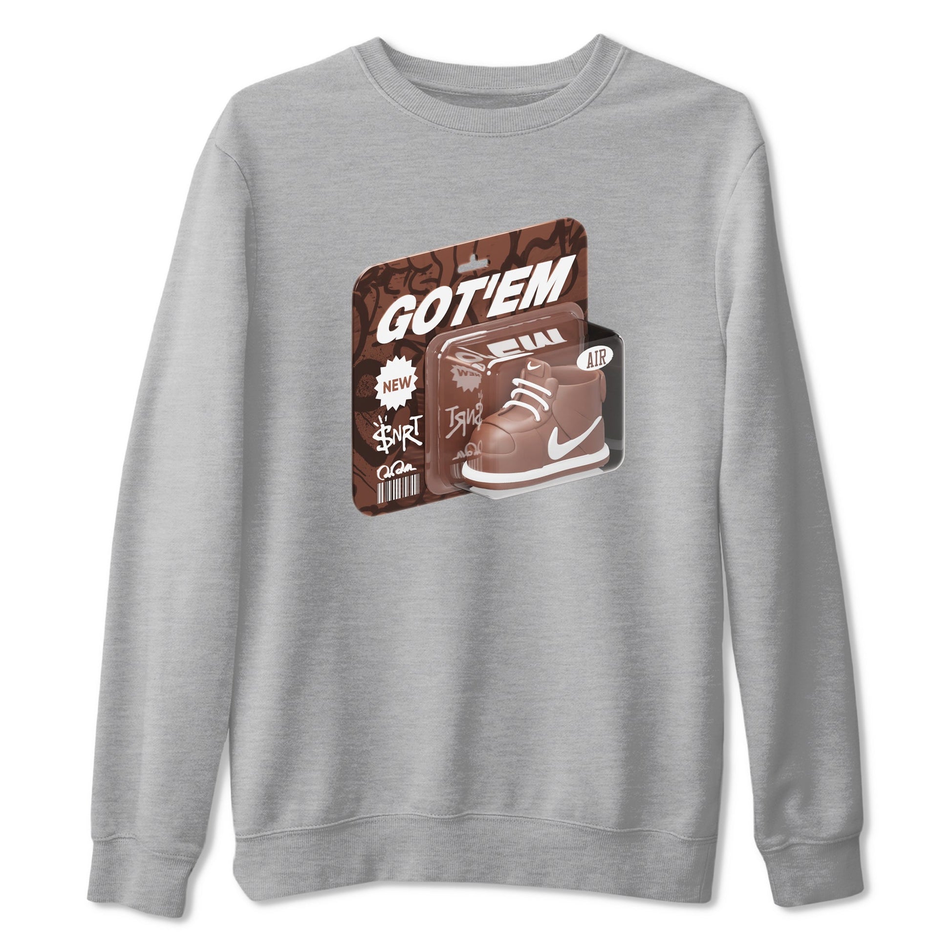 Air Force Low Chocolate shirt to match jordans Vintage Toy Packaging sneaker tees chocolate Nike Air Force Low Chocolate SNRT Sneaker Release Tees Unisex Heather Grey 2 T-Shirt
