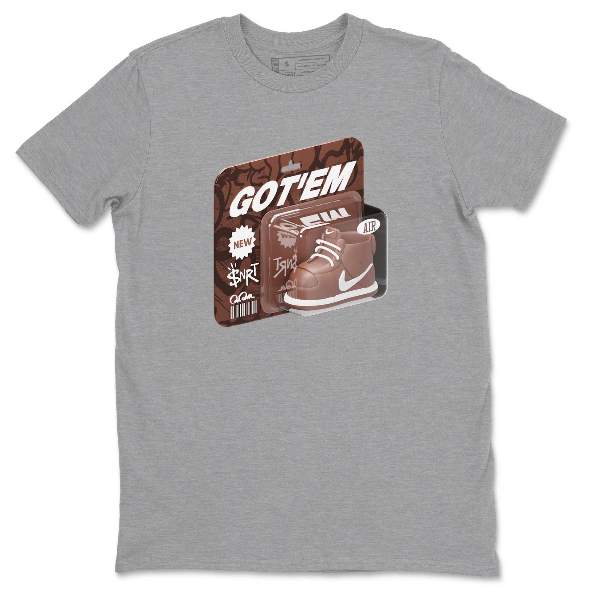 Air Force Low Chocolate shirt to match jordans Vintage Toy Packaging sneaker tees chocolate Nike Air Force Low Chocolate SNRT Sneaker Release Tees Unisex Heather Grey 2 T-Shirt
