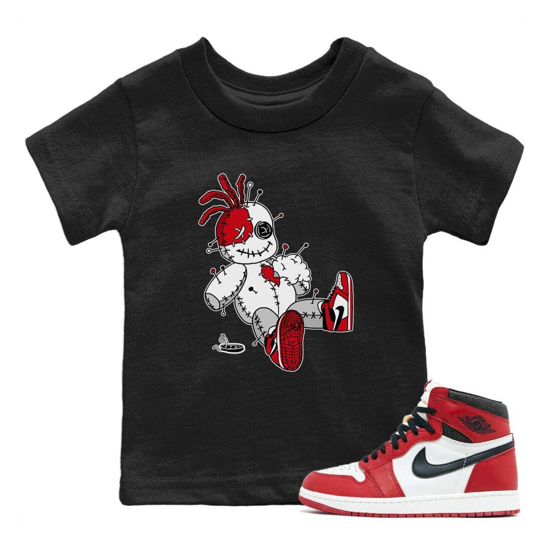Jordan 1 Lost & Found unique Halloween sneaker tee Voodoo Doll Sneaker Tees Jordan 1 Lost & Found Sneaker Release Tees Kids Shirts