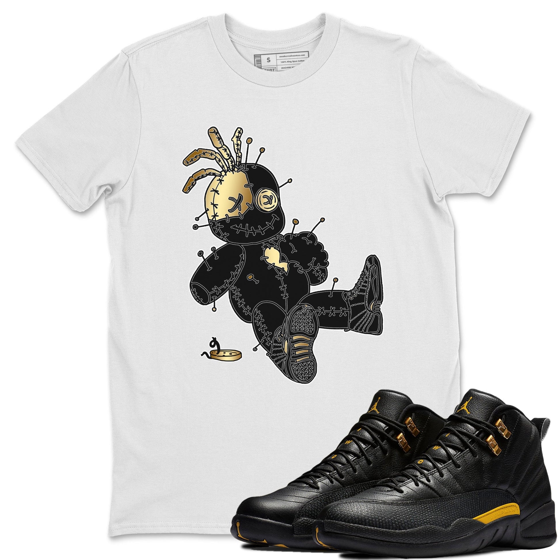 Jordan 12 Black Taxi unique Halloween sneaker tee Voodoo Doll Sneaker Tees Jordan 12 Black Taxi Sneaker Release Tees Unisex Shirts