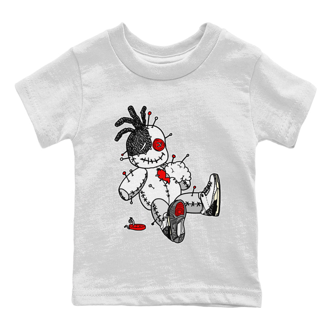Air Jordan 3 White Cement unique Halloween sneaker tee Voodoo Doll Sneaker Tees Air Jordan 3 Retro White Cement Sneaker Release Tees Kids Shirts White 2