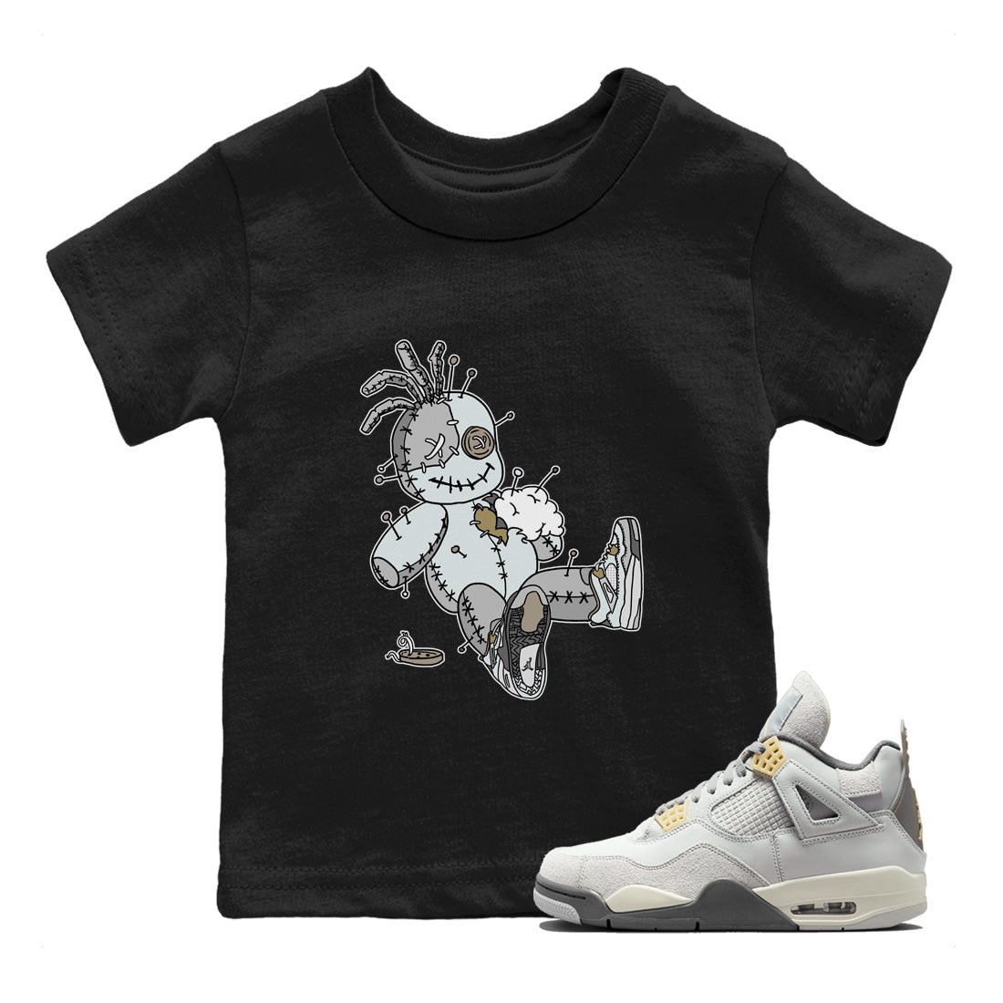 Jordan 4 Craft unique Halloween sneaker tee Voodoo Doll Sneaker Tees Jordan 4 Craft Sneaker Release Tees Kids Shirts
