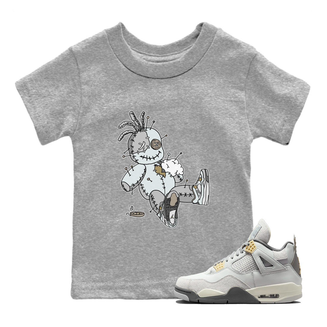Jordan 4 Craft unique Halloween sneaker tee Voodoo Doll Sneaker Tees Jordan 4 Craft Sneaker Release Tees Kids Shirts