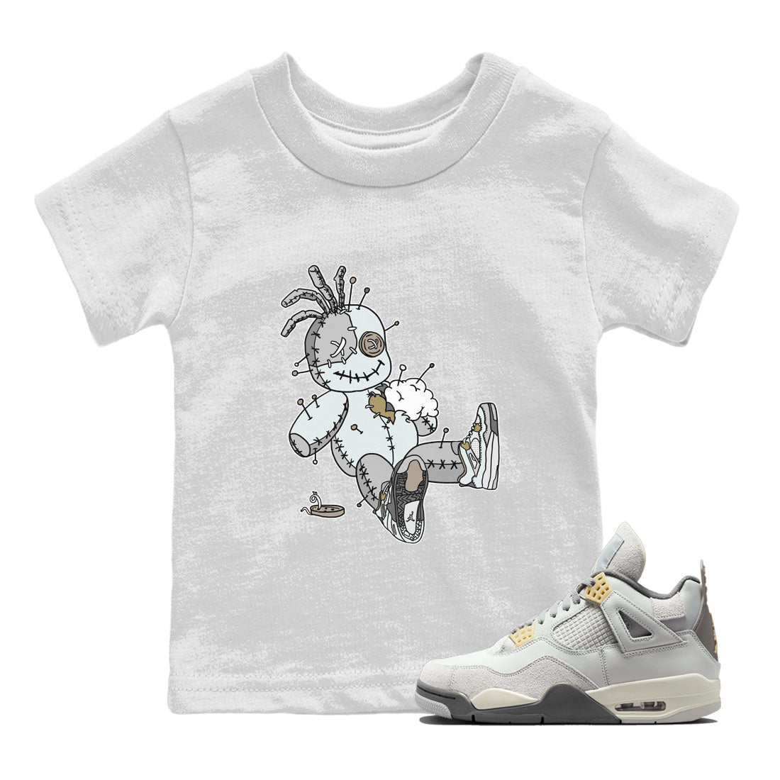 Jordan 4 Craft unique Halloween sneaker tee Voodoo Doll Sneaker Tees Jordan 4 Craft Sneaker Release Tees Kids Shirts