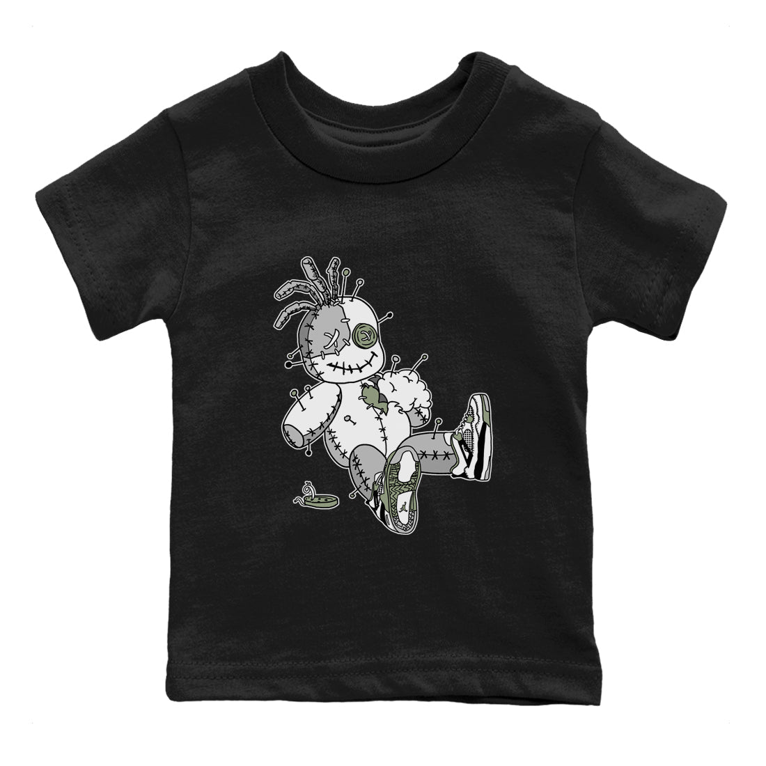 Jordan 4 Seafoam unique Halloween sneaker tee Voodoo Doll Sneaker Tees Jordan 4 Seafoam Sneaker Release Tees Kids Shirts