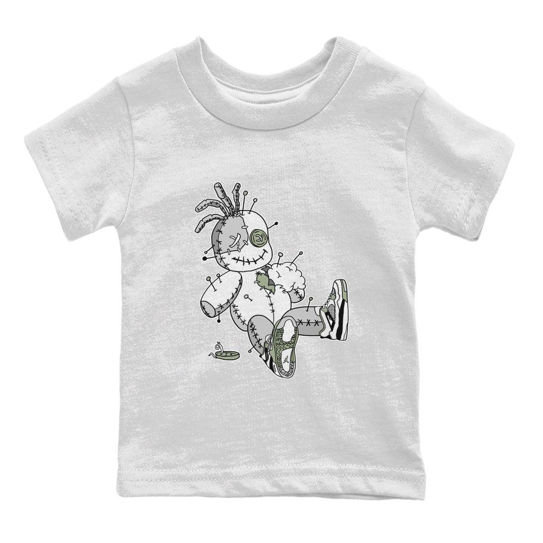 Jordan 4 Seafoam unique Halloween sneaker tee Voodoo Doll Sneaker Tees Jordan 4 Seafoam Sneaker Release Tees Kids Shirts