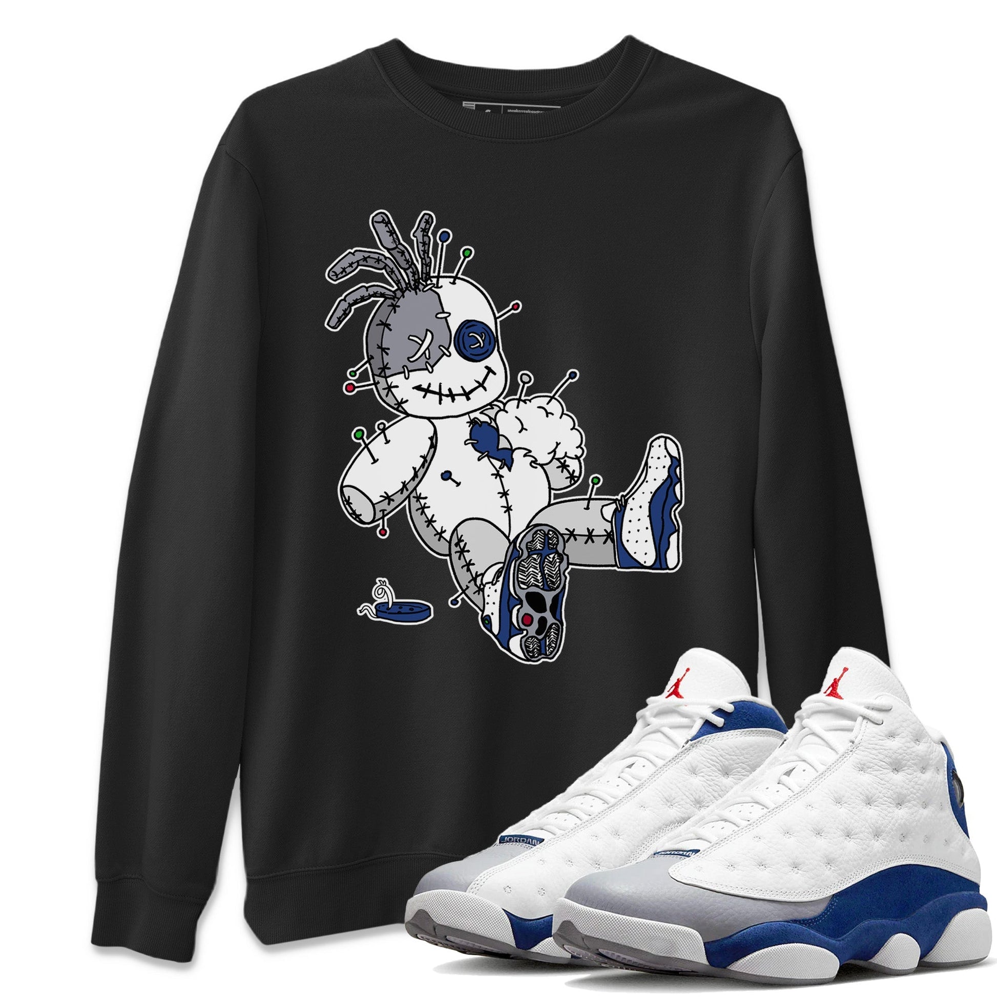 Jordan 13 French Blue unique Halloween sneaker tee Voodoo Doll Sneaker Tees Jordan 13 French Blue Sneaker Release Tees Unisex Shirts