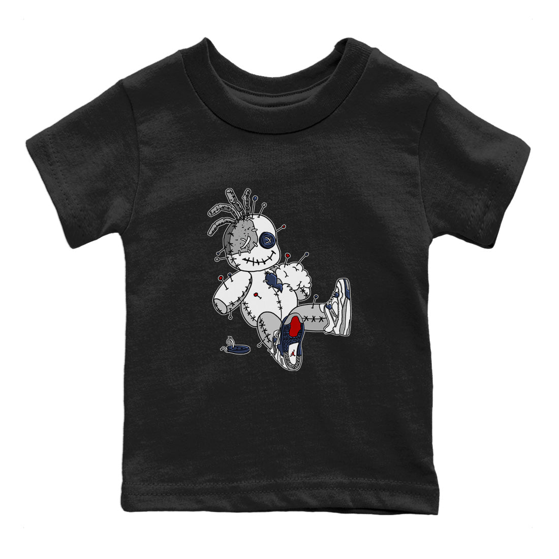 Jordan 4 Midnight Navy unique Halloween sneaker tee Voodoo Doll Sneaker Tees Jordan 4 Midnight Navy Sneaker Release Tees Kids Shirts