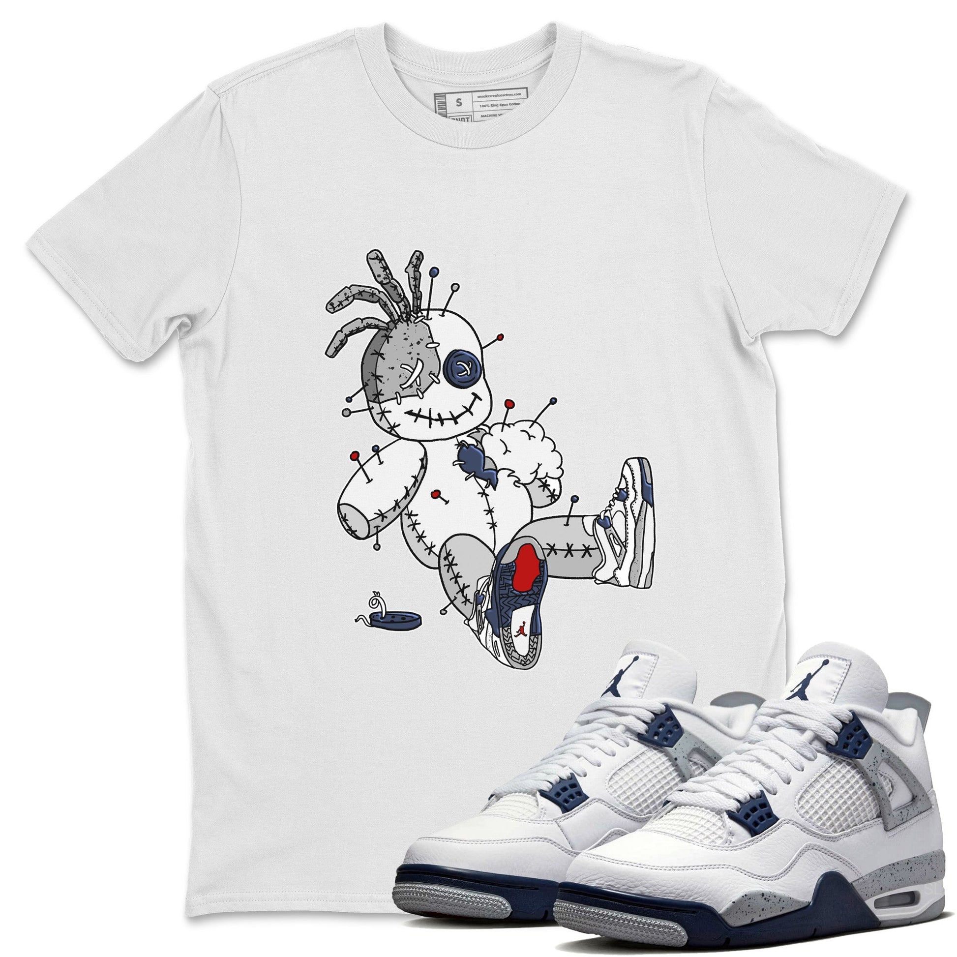 Jordan 4 Midnight Navy unique Halloween sneaker tee Voodoo Doll Sneaker Tees Jordan 4 Midnight Navy Sneaker Release Tees Unisex Shirts