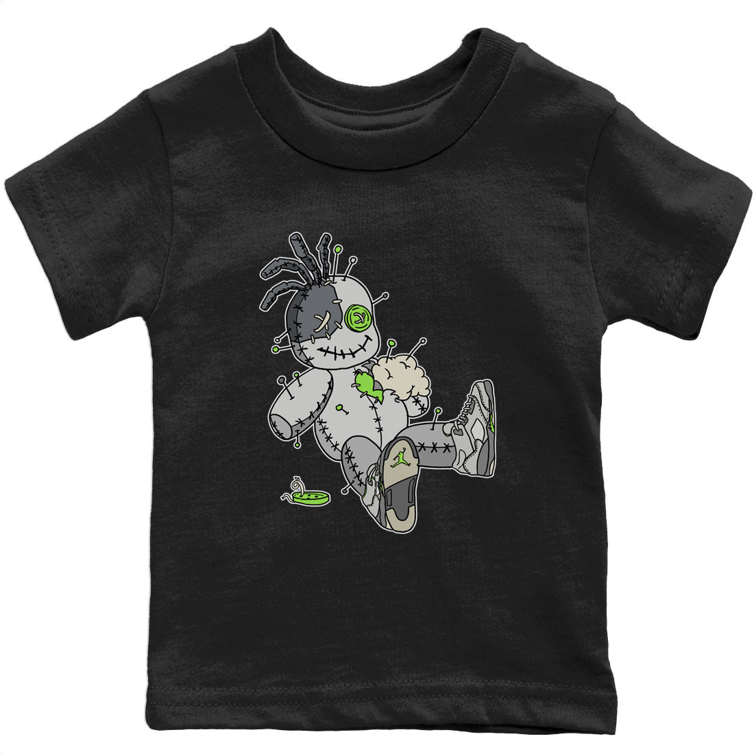 Jordan 5 Green Bean unique Halloween sneaker tee Voodoo Doll Sneaker Tees Jordan 5 Green Bean Sneaker Release Tees Kids Shirts