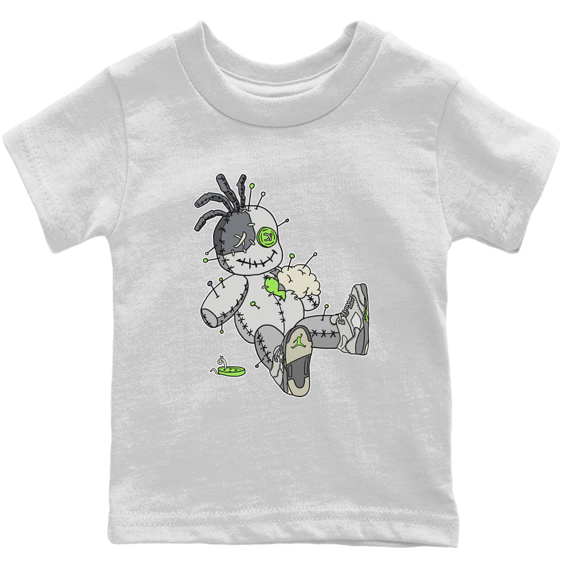 Jordan 5 Green Bean unique Halloween sneaker tee Voodoo Doll Sneaker Tees Jordan 5 Green Bean Sneaker Release Tees Kids Shirts