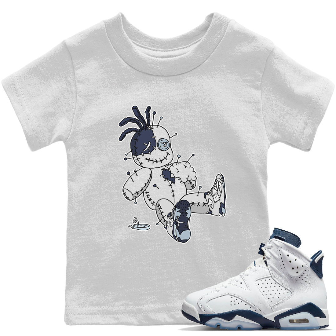 Jordan 6 Midnight Navy unique Halloween sneaker tee Voodoo Doll Sneaker Tees Jordan 6 Midnight Navy Sneaker Release Tees Kids Shirts