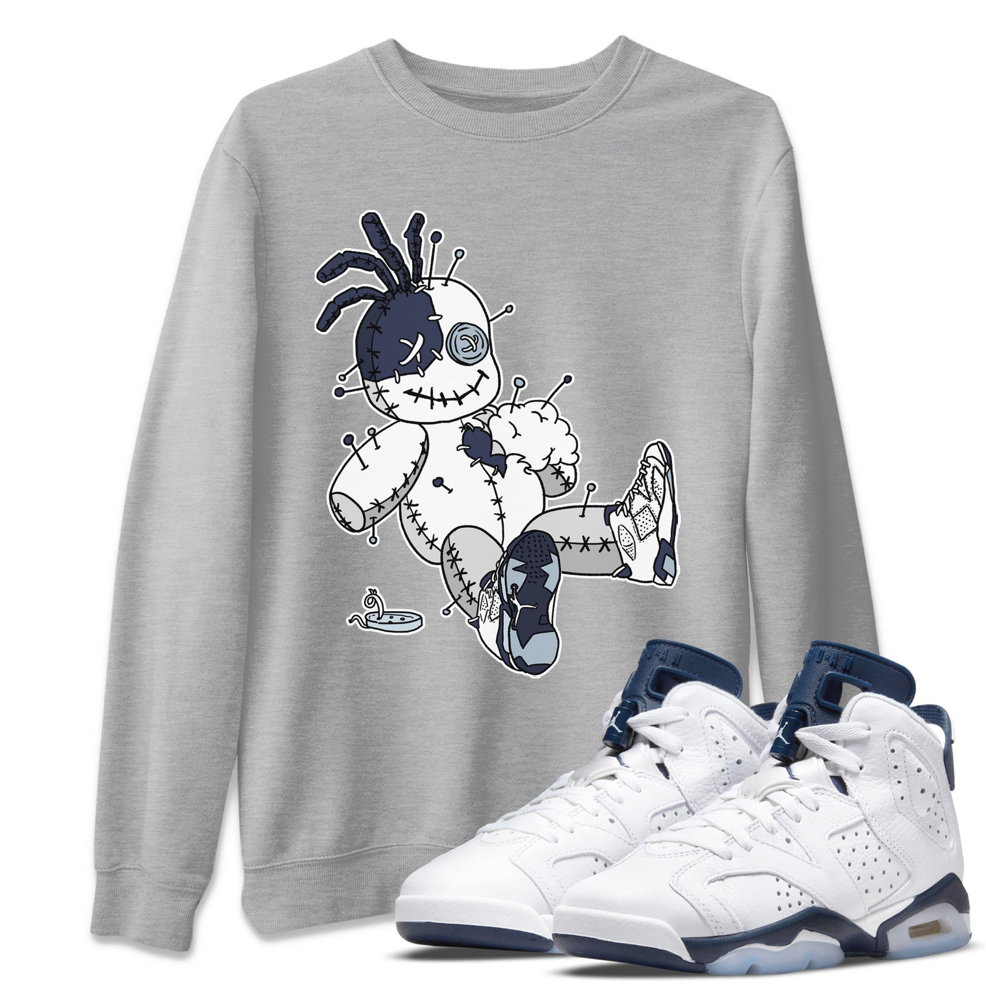 Jordan 6 Midnight Navy unique Halloween sneaker tee Voodoo Doll Sneaker Tees Jordan 6 Midnight Navy Sneaker Release Tees Unisex Shirts
