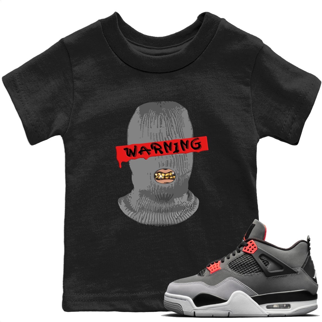 Jordan 4 Infrared Sneaker Match Tees Warning Sneaker Tees Jordan 4 Infrared Sneaker Release Tees Kids Shirts