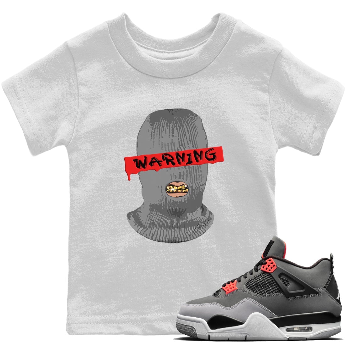 Jordan 4 Infrared Sneaker Match Tees Warning Sneaker Tees Jordan 4 Infrared Sneaker Release Tees Kids Shirts