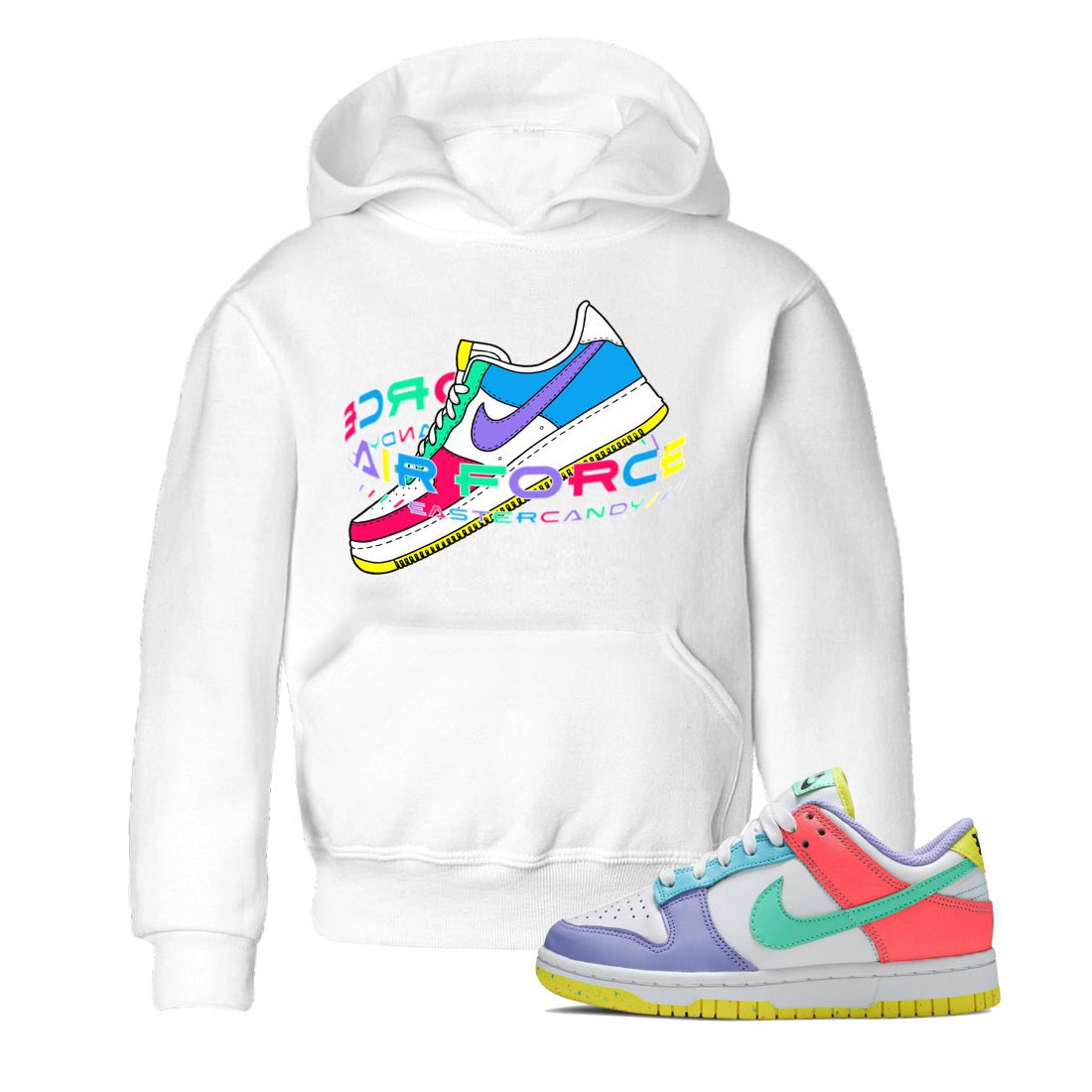Dunk Easter Candy Sneaker Match Tees Warping Space Sneaker Tees Nike Easter Sneaker Release Tees Kids Shirts White 1