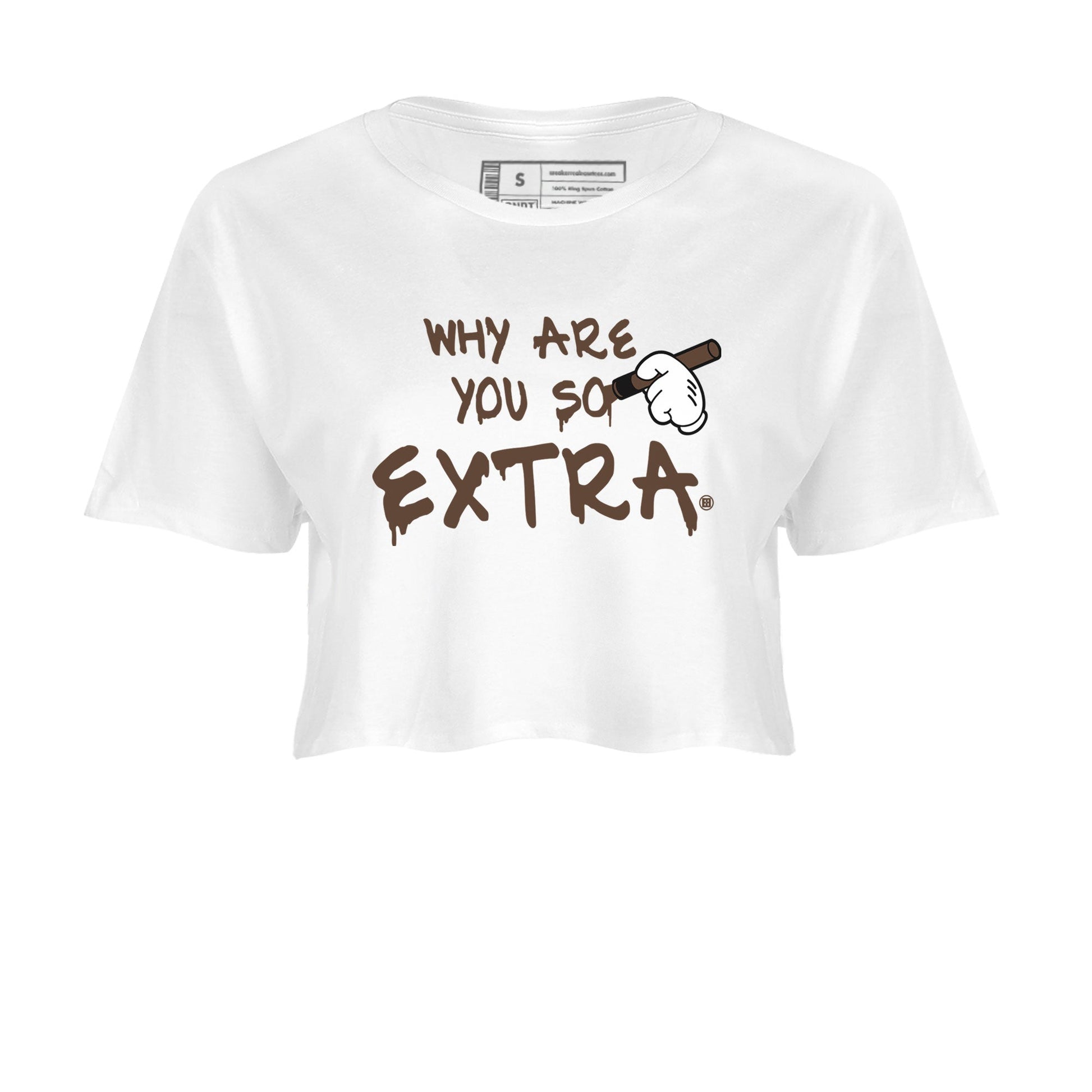 Dunk Low WMNS Cacao Wow sneaker shirt to match jordans Why Are You So Extra sneaker tees Dunk Cacao Wow SNRT Sneaker Release Tees White 2 Crop T-Shirt