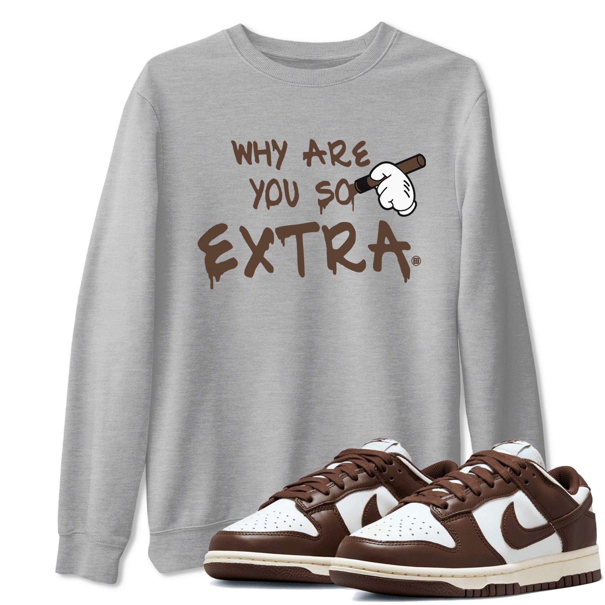 Dunk Low WMNS Cacao Wow sneaker shirt to match jordans Why Are You So Extra sneaker tees Dunk Cacao Wow SNRT Sneaker Tees Crew Neck Unisex Cotton Sneaker T-Shirt Heather Grey 1 T-Shirt