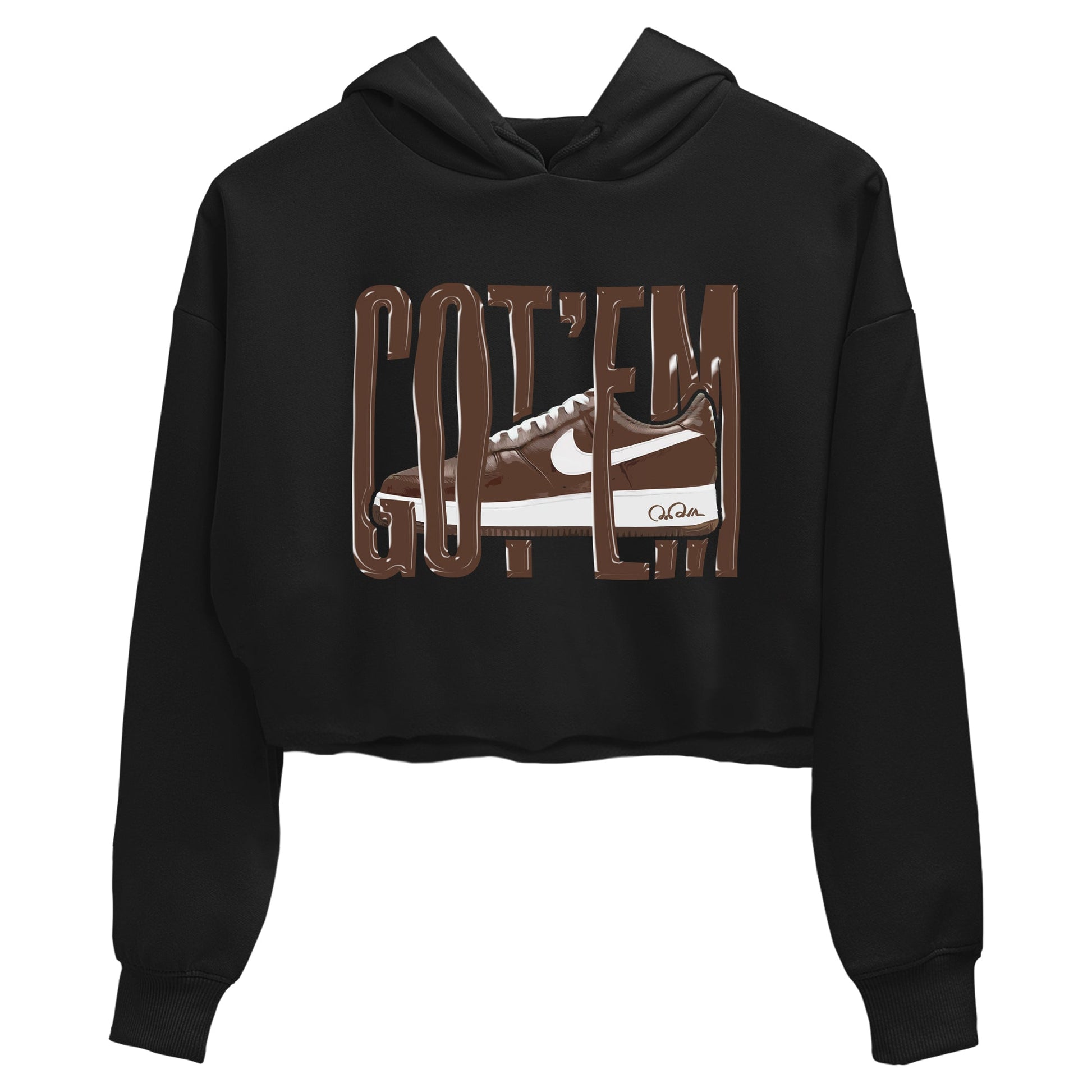 Air Force Low Chocolate shirt to match jordans Wiggling Gotem sneaker tees chocolate Nike Air Force Low Chocolate SNRT Sneaker Release Tees Black 2 Crop T-Shirt