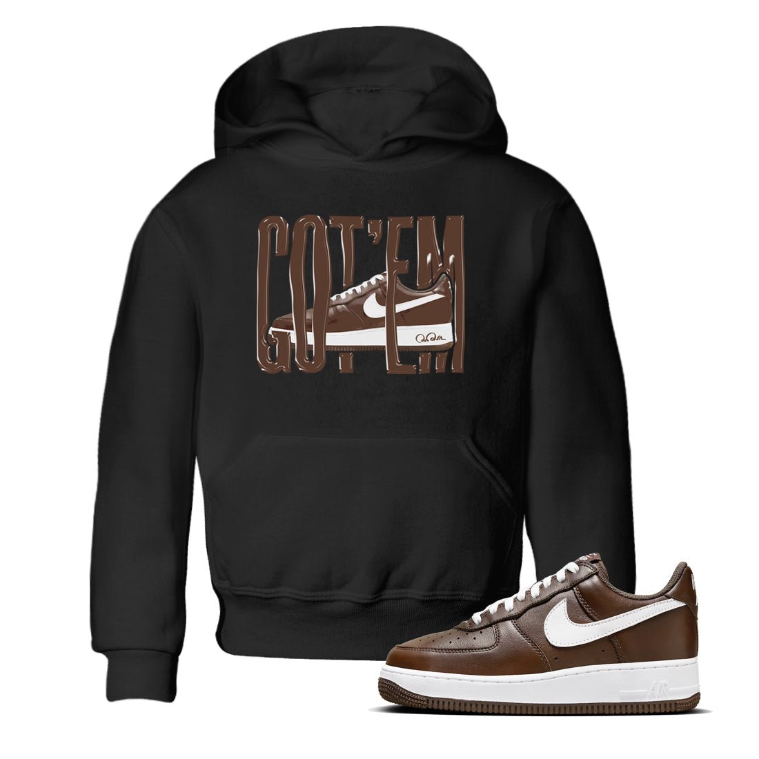 Air Force Low Chocolate shirt to match jordans Wiggling Gotem sneaker tees chocolate Nike Air Force Low Chocolate SNRT Sneaker Release Tees Baby Toddler Black 1 T-Shirt