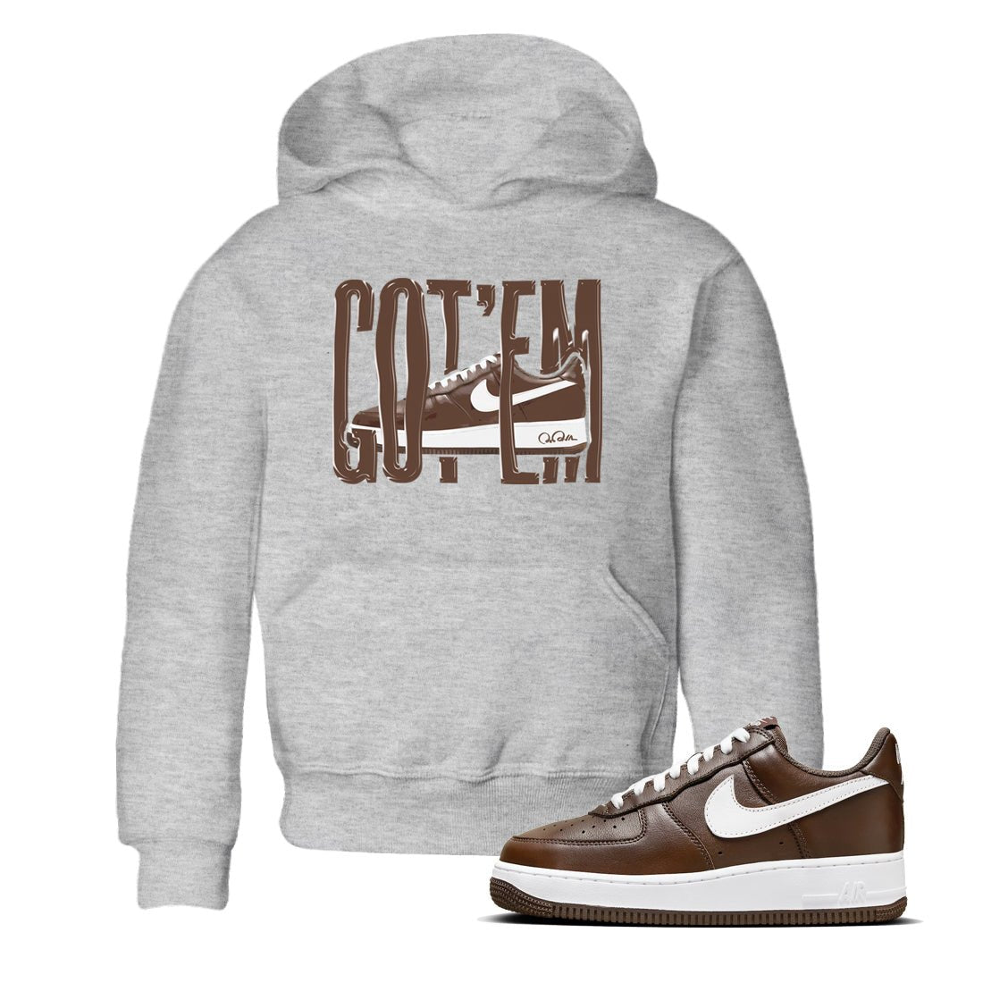 Air Force Low Chocolate shirt to match jordans Wiggling Gotem sneaker tees chocolate Nike Air Force Low Chocolate SNRT Sneaker Release Tees Baby Toddler Heather Grey 1 T-Shirt